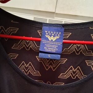 Her Universe Black Tee with Gold Wonder Woman Pattern